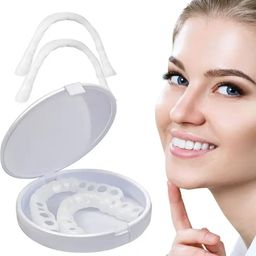 Anywell Products Instant Smile Snap-On Teeth Set – Perfect Fit, Natural Look And Smile Makeover Top and Buttom image 1