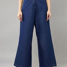DOLCE CRUDO Women Light Weight Cotton Relaxed Fit High-Rise Jeans-image-60
