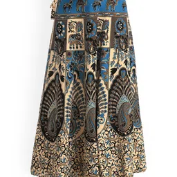 Exotic India Floral Printed Wrap-Around Pure Cotton Long Skirt-picture-50
