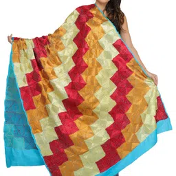 Exotic India Punjab Hand Embroidered Phulkari Chiffon Dupatta-picture-33