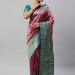 Mitera Woven Design Zari Kanjeevaram Saree-picture-2