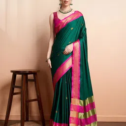 SGF11 Ethnic Motifs Woven Design Zari  Kanjeevaram Saree-picture-10