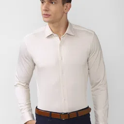 Van Heusen Men Cream-Coloured Slim Fit Formal Shirt-image-43