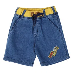 CREMLIN CLOTHING Boys Blue Solid Denim Shorts-image-71