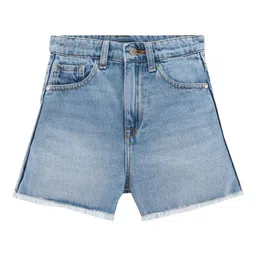 edheads Girls Mid-Rise Washed Cotton Denim Shorts-picture-45