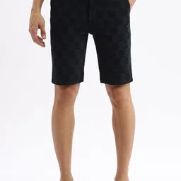 SHOWOFF Men Geometric Printed Slim Fit Low-Rise Denim Shorts-image-14