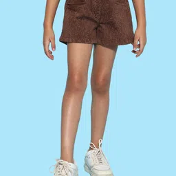 TALES & STORIES Girls Self Design Regular Fit Mid-Rise Cotton Denim Shorts-13
