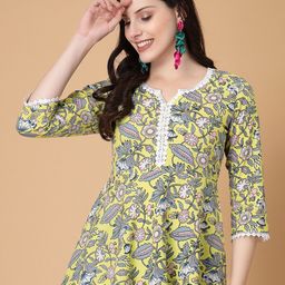 God Bless Floral Printed Lace Peplum Top-image-89