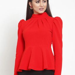 Dream Beauty Fashion Puff Sleeves Peplum Top-image-70