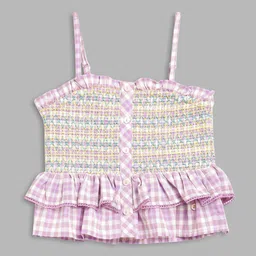 ELLE Purple Print Peplum Top-image-57