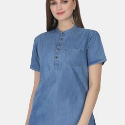 SAAKAA Mandarin Collar Shirt Top-image-71