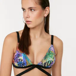 Trendyol Women Purple & Green Printed Swim Top-35