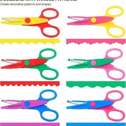 YBN Craft Items Combo Set, 10 Glitter Sheets, 20 A4 Colour Sheets, 4 Designer Pattern Scissors, 1200 Star Stickers with Glue image 3