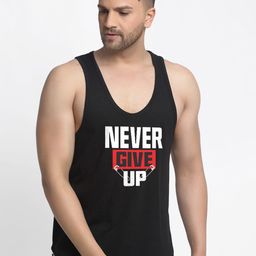 Friskers Men Black & White Printed Cotton Apple Cut Gym Vest-picture-54