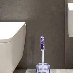OBSESSIONS Purple & White Agua Acrylic Toiletbrush With Holder-image-24