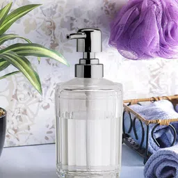 OBSESSIONS Transparent Solid Polyresin Agua Crystal Soap Dispenser-picture-7