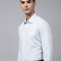 Van Heusen Pure Cotton Self Design Custom Fit Textured Formal Shirt-image-28