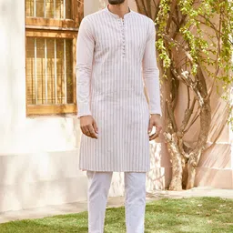 See Designs Men Embroidered Regular Sequinned Pure Cotton Kurta with Pyjamas-picture-30