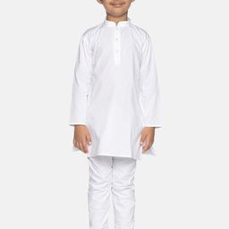 Sethukrishna Boys White Pure Cotton Kurta with Pyjamas-48