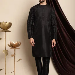 Anouk Mandarin Collar Dupion Silk Kurta with Churidar-image-39