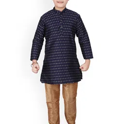 Pro-Ethic STYLE DEVELOPER Boys Ethnic Motif Woven Design Kurta With Pyjamas-picture-55