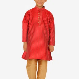 Pro-Ethic STYLE DEVELOPER Boys Striped Thread Work Straight Kurta with Pyjamas-7