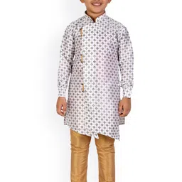 Pro-Ethic STYLE DEVELOPER Boys Asymmetric Ethnic Motifs Printed Kurta with Pyjamas-22