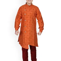 Pro-Ethic STYLE DEVELOPER Boys Printed Mandarin Collar Kurta with Pyjamas-11