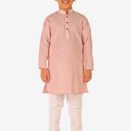Pro-Ethic STYLE DEVELOPER Boys Striped Mandarin Collar Pure Cotton Kurta with Pyjamas-43