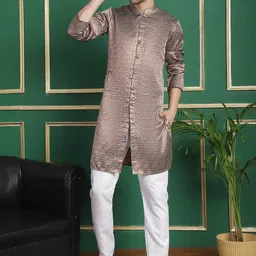 Anouk Mandarin Collar Regular Kurta With Pyjamas-picture-53