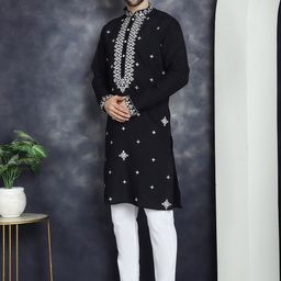 Jompers Ethnic Motifs Embroidered Regular Mirror Work Kurta with Pyjamas-picture-13