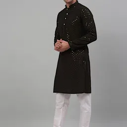 Jompers Chikankari Embroidered Pure Cotton Kurta with Churidar-18