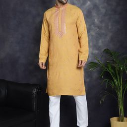 Jompers Ethnic Motifs Embroidered Regular Sequinned Kurta With Pyjamas-picture-24