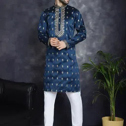 Jompers Ethnic Motifs Embroidered Chikankari Kurta with Pyjamas-picture-57