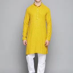 Jompers Floral Embroidered Sequinned Pure Cotton Kurta with Churidar-image-27