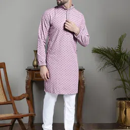 Jompers Ethnic Motifs Embroidered Chikankari Sequinned Pure Cotton Kurta With Churidar-image-75