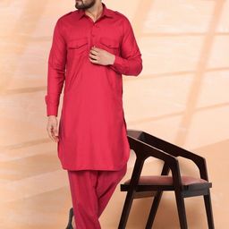 Moda Rapido Shirt Collar Pure Cotton Phatani Kurta With Salwar-image-10