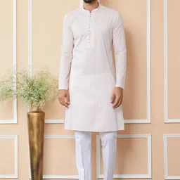See Designs Embroidered Regular Thread Work Pure Cotton Kurta with Pyjamas-image-24