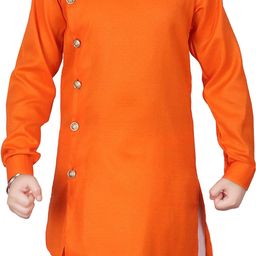 Pro-Ethic STYLE DEVELOPER Boys Angrakha Asymmetric Kurta with Pyjamas image 3