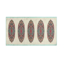 BELLA TRUE Set of 7 Beige & Red Digital Printed Rectangular Table Placemats & Runner image 3