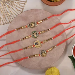 the stone aisle Designer ALF-112 Assorted Rakhi Set image 3