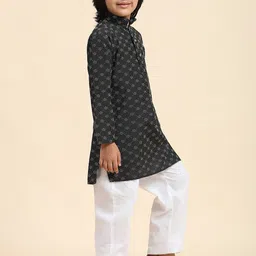 Pro-Ethic STYLE DEVELOPER Boys Checked Regular Pure Cotton Kurta With Pyjamas image 5