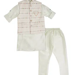 CAVIO Boys Kurta with Pyjamas & Nehru Jacket image 3
