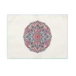 BELLA TRUE Set of 7 Beige & Red Digital Printed Rectangular Table Placemats & Runner image 4