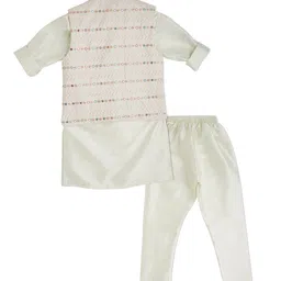 CAVIO Boys Kurta with Pyjamas & Nehru Jacket image 4