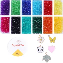 12 crystal beads with charms kit-22