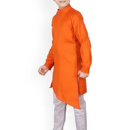 Pro-Ethic STYLE DEVELOPER Boys Angrakha Asymmetric Kurta with Pyjamas image 5