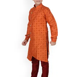 Pro-Ethic STYLE DEVELOPER Boys Printed Mandarin Collar Kurta with Pyjamas image 2