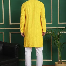Anouk Embroidered Regular Thread Work Kurta With Pyjamas image 5
