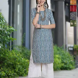 moda rapido Pack of 5 Women Printed Crepe A-line Kurta-picture-14